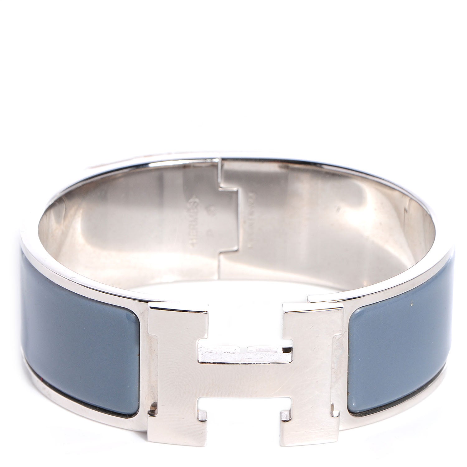 Hermes Enamel Clic Clac H Wide Bracelet PM Slate 1 of 5