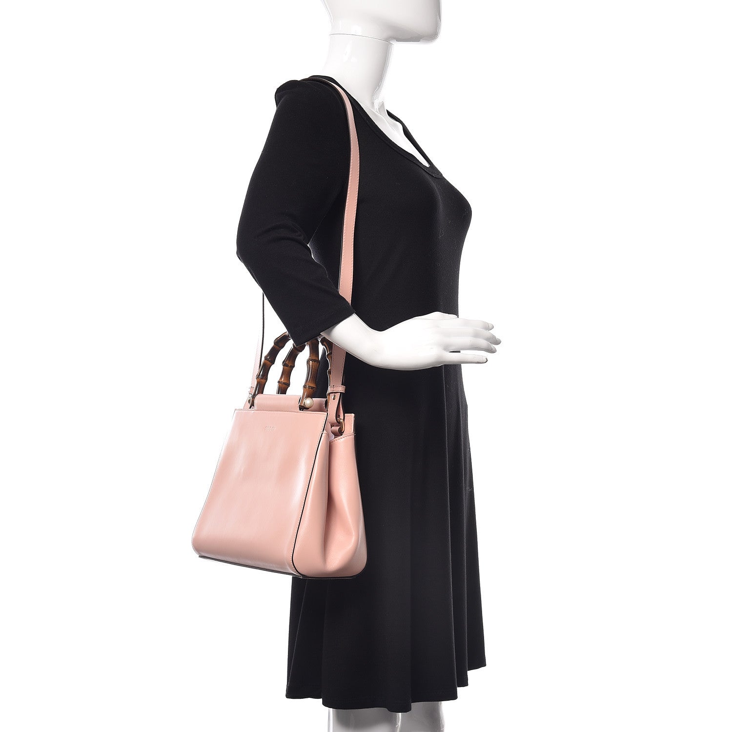 Gucci Nappa Bamboo Small Nymphaea Top Handle Bag Perfect Pink 2 of 9
