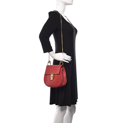 Chloe Grained Lambskin Drew Shoulder Bag Plaid Red 2 of 13
