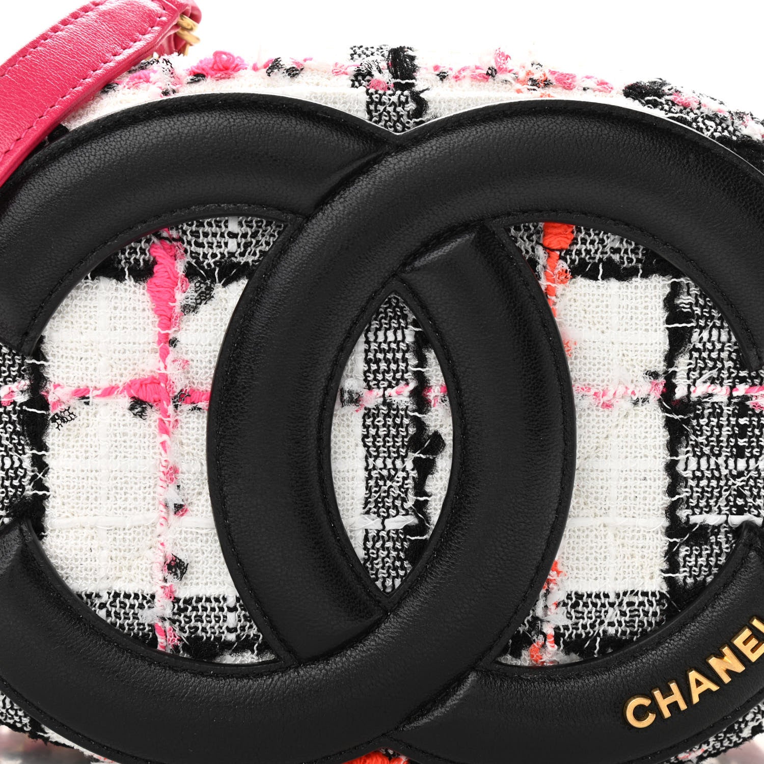 Chanel Tweed Lambskin Quilted Coco Midnight Camera Case White Black Multicolor 8 of 11