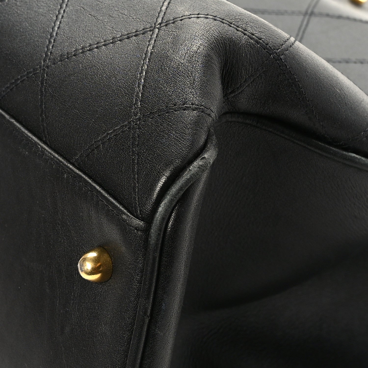 Chanel Calfskin Stitched XL Weekender Black 9 of 12
