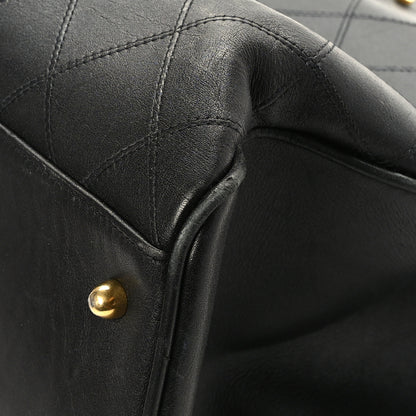 Chanel Calfskin Stitched XL Weekender Black 9 of 12
