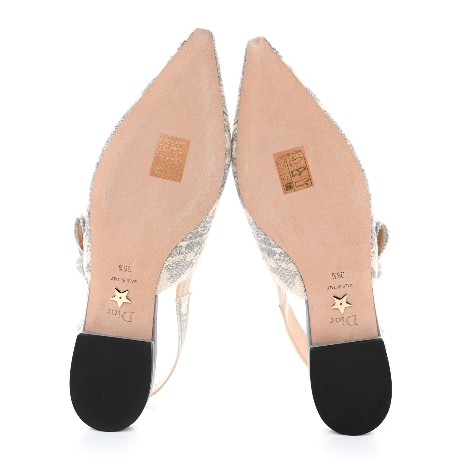 Christian Dior Cotton Ribbon Toile De Jouy J'Adior Slingback Ballet Flats 36.5 Grey Stone 5 of 8