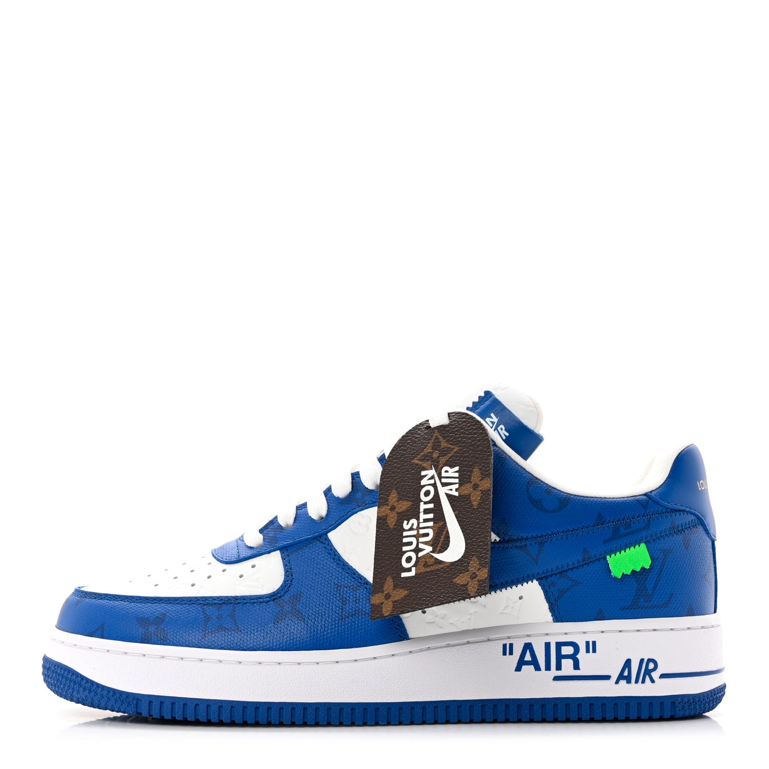 Louis Vuitton X NIKE AIR FORCE 1 Calfskin Monogram Mens Sneakers 9 Blue 1 of 9