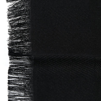 Louis Vuitton LOUIS VUITTON Silk Wool Monogram Teddy Shawl Black 4 of 8