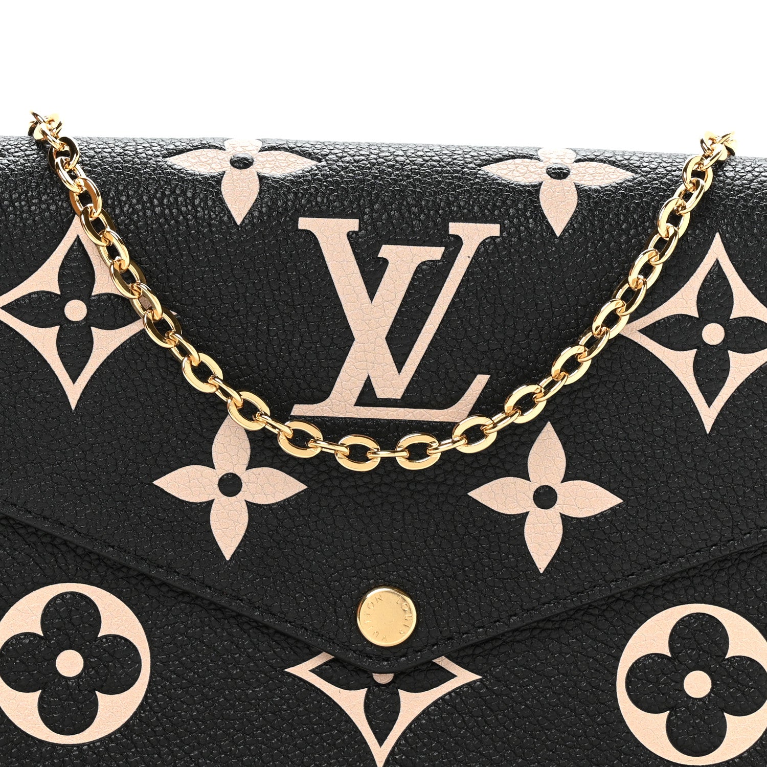 Louis Vuitton Empreinte Monogram Giant Felicie Pochette Black Beige 8 of 11