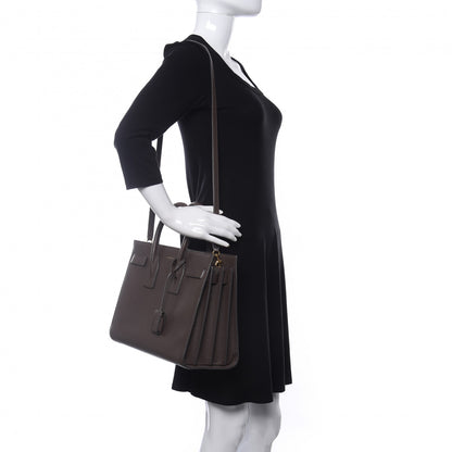 Saint Laurent Grained Calfskin Small Sac De Jour Earth 2 of 18