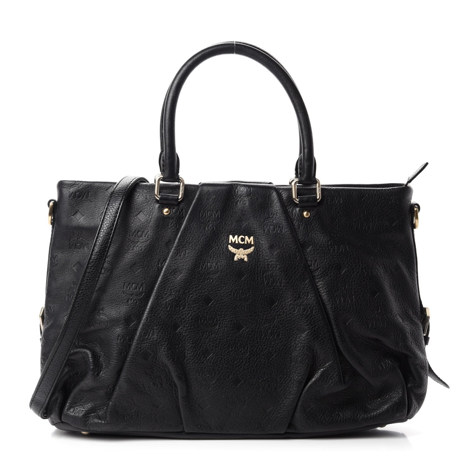 MCM Calfskin Ottomar Monogram Tote Black 1 of 14
