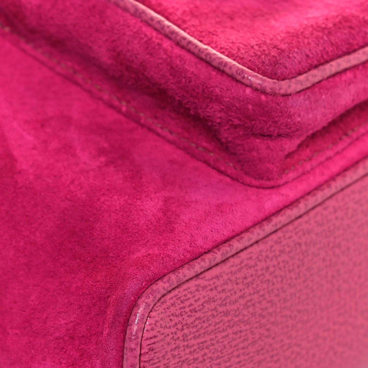 Suede Calfskin Bamboo Backpack Pink