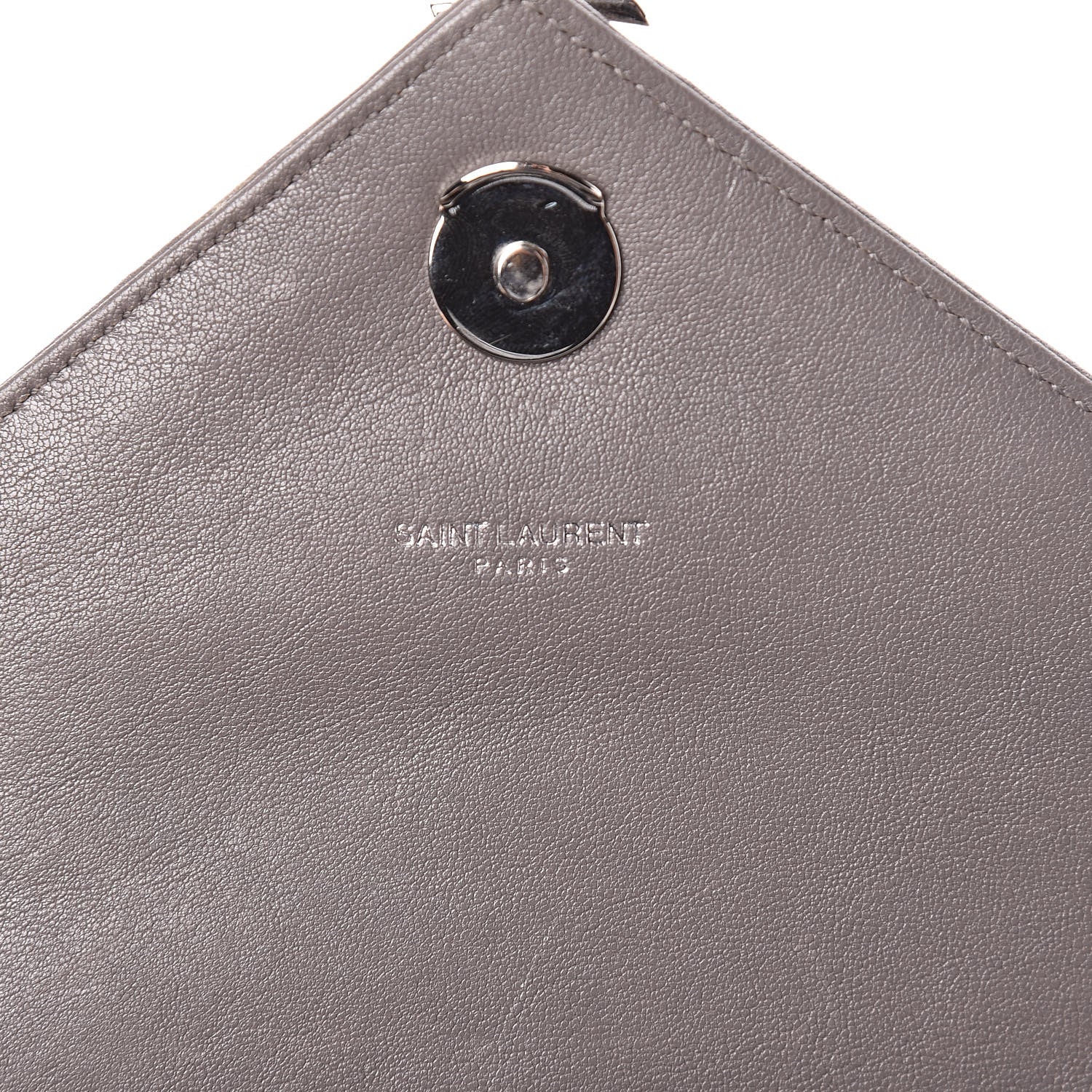 Saint Laurent Sheepskin Tri-Quilt Monogram Medium College Bag Gray 8 of 14