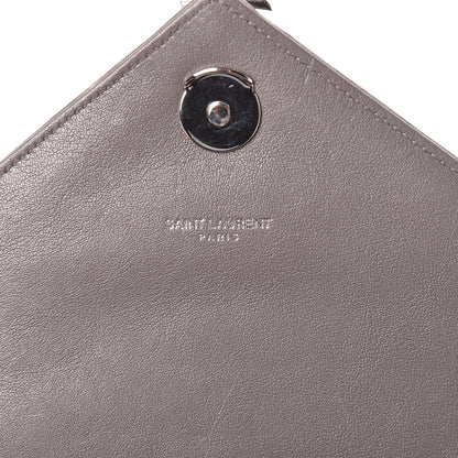 Saint Laurent Sheepskin Tri-Quilt Monogram Medium College Bag Gray 8 of 14