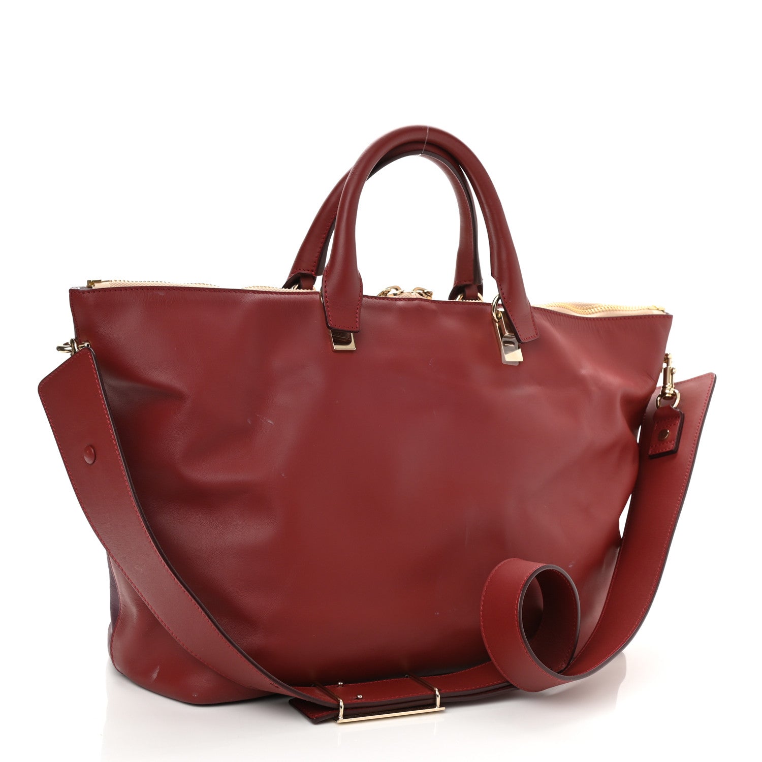Chloe Smooth Calfskin Medium Baylee Tote Burgundy 3 of 10