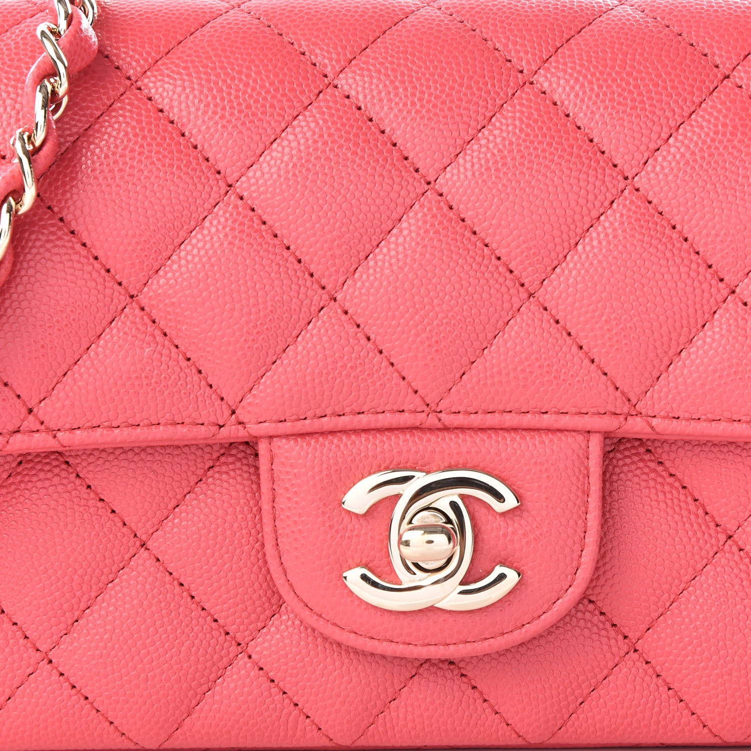 Chanel Caviar Quilted Mini Rectangular Flap Dark Pink 11 of 12