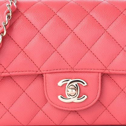 Chanel Caviar Quilted Mini Rectangular Flap Dark Pink 11 of 12