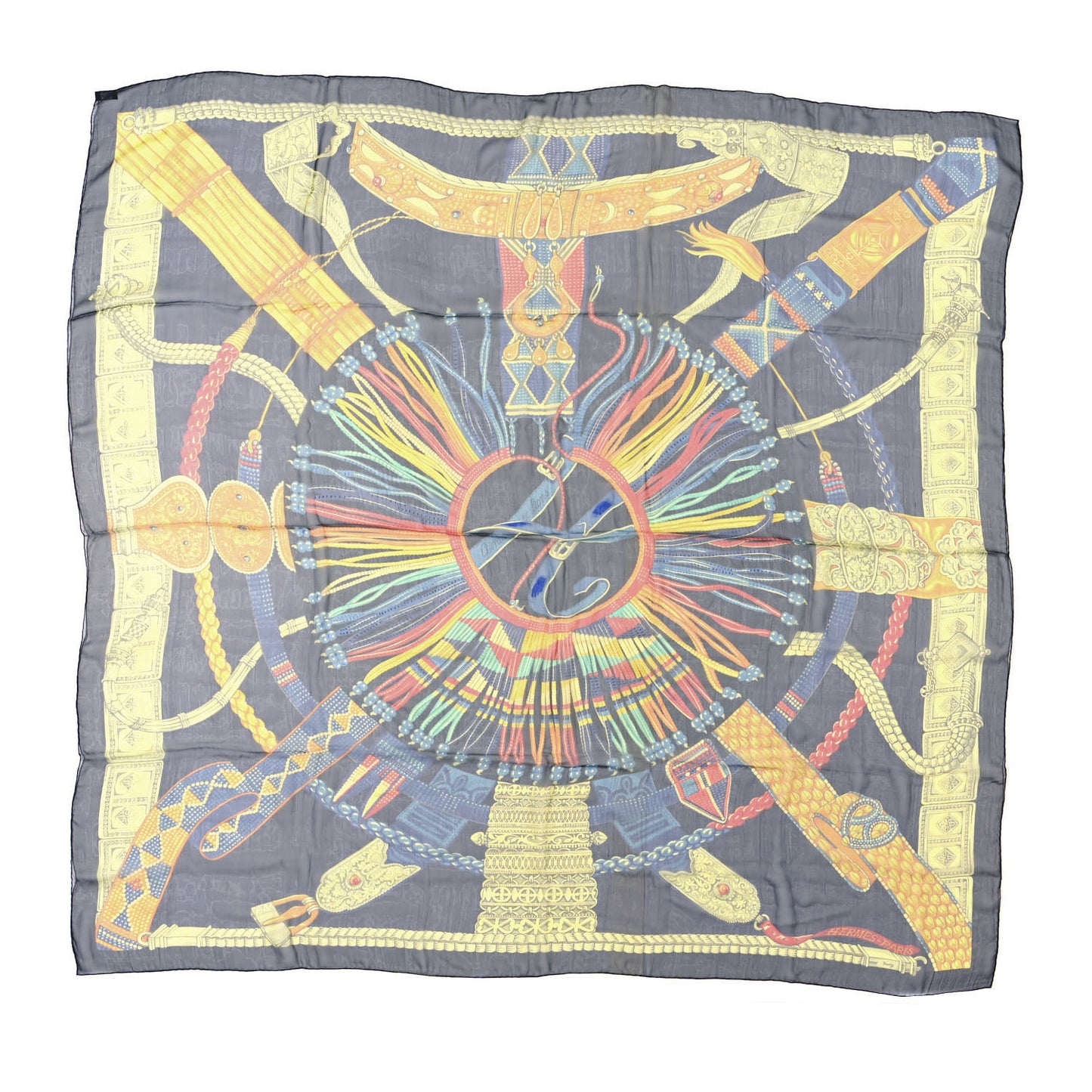 Silk Ceintures et Liens Shawl 140 Citron Black Rouge