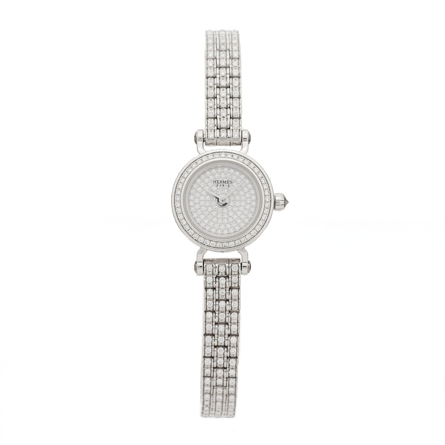 18K White Gold Diamond Pave 16mm Faubourg Quartz Watch