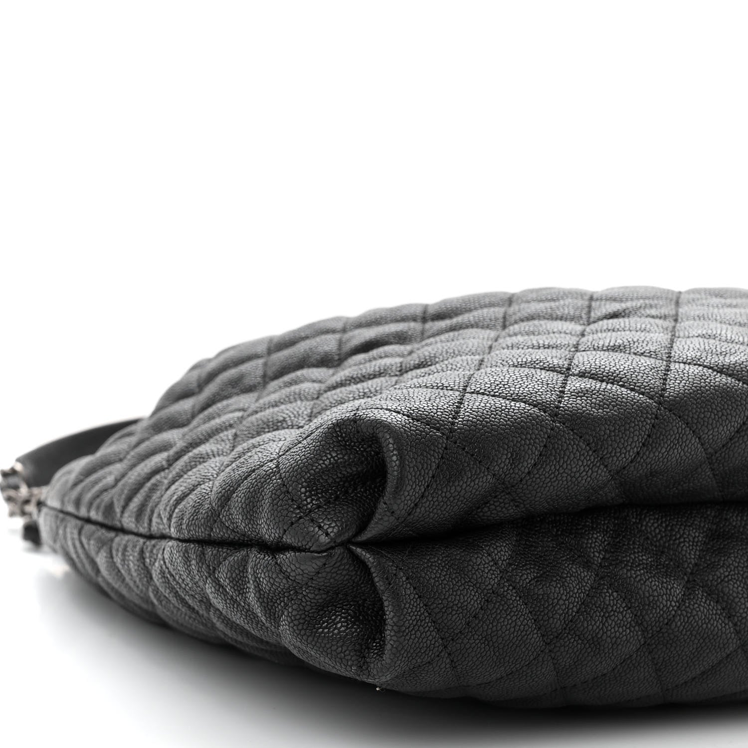 Chanel Distressed Glazed Caviar Quilted Large Elastic Tote Black 9 of 10