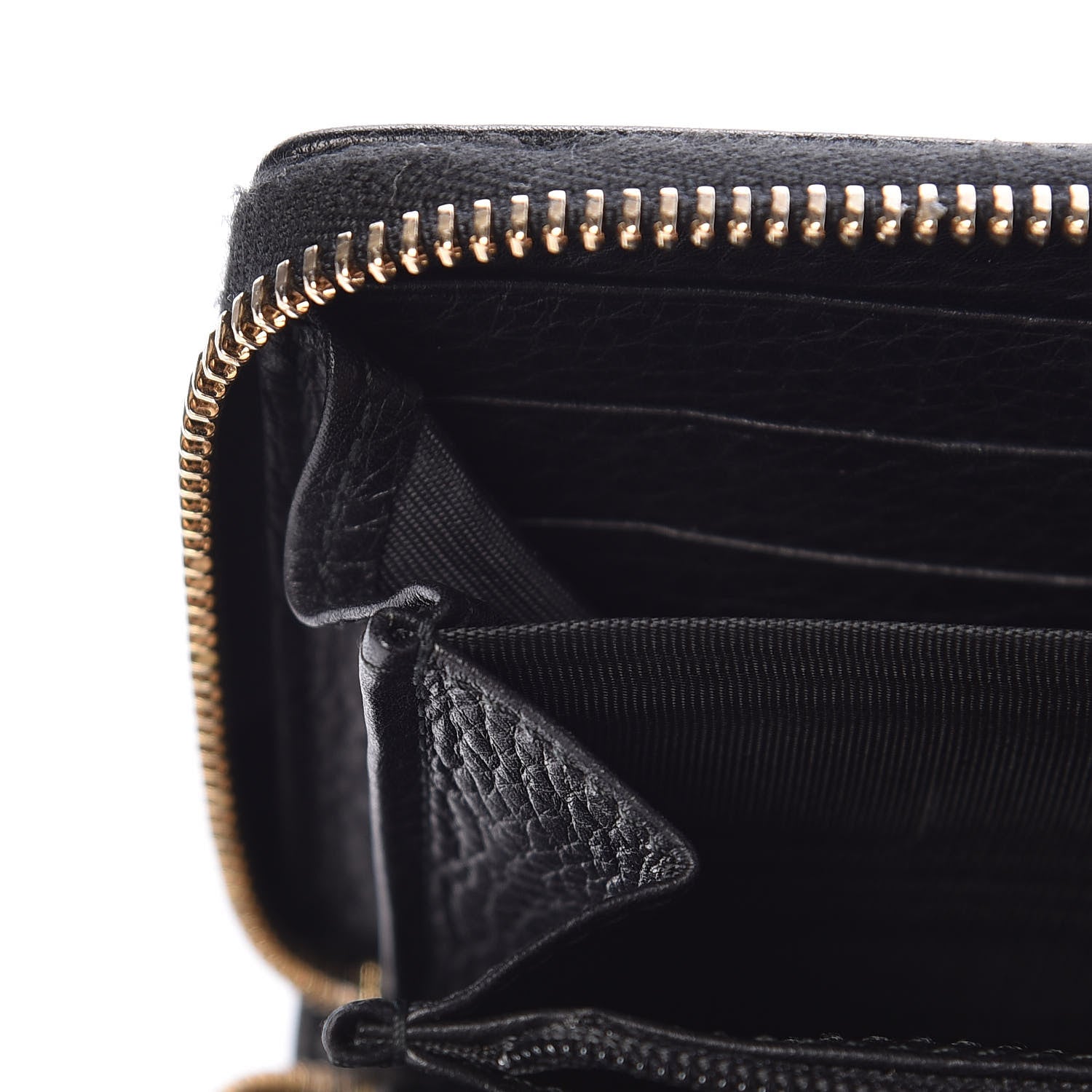 Gucci Pebbled Calfskin Bamboo Tassel Zip Around Wallet Black 10 of 10