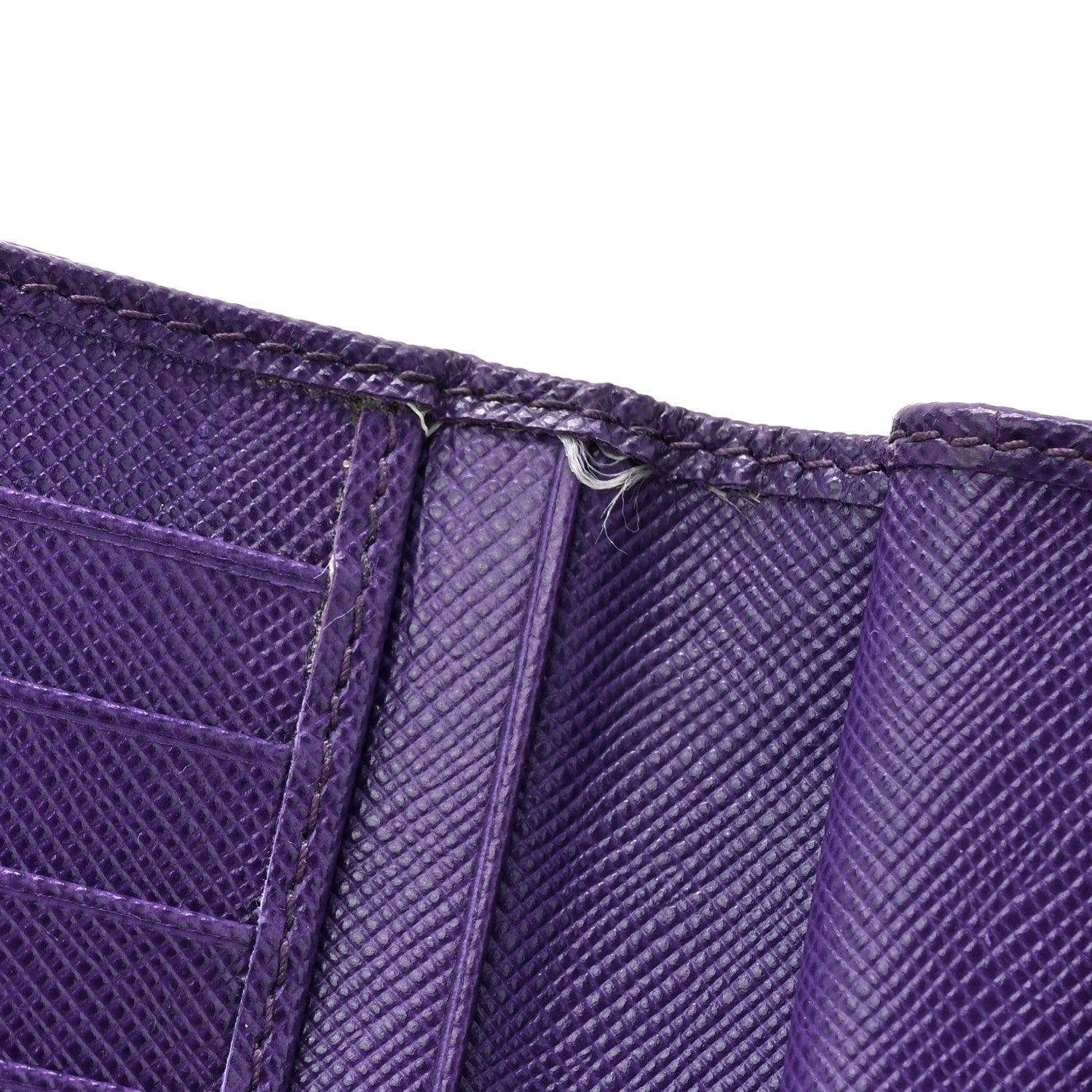 Prada Saffiano Metal Coin Purse Purple 10 of 15