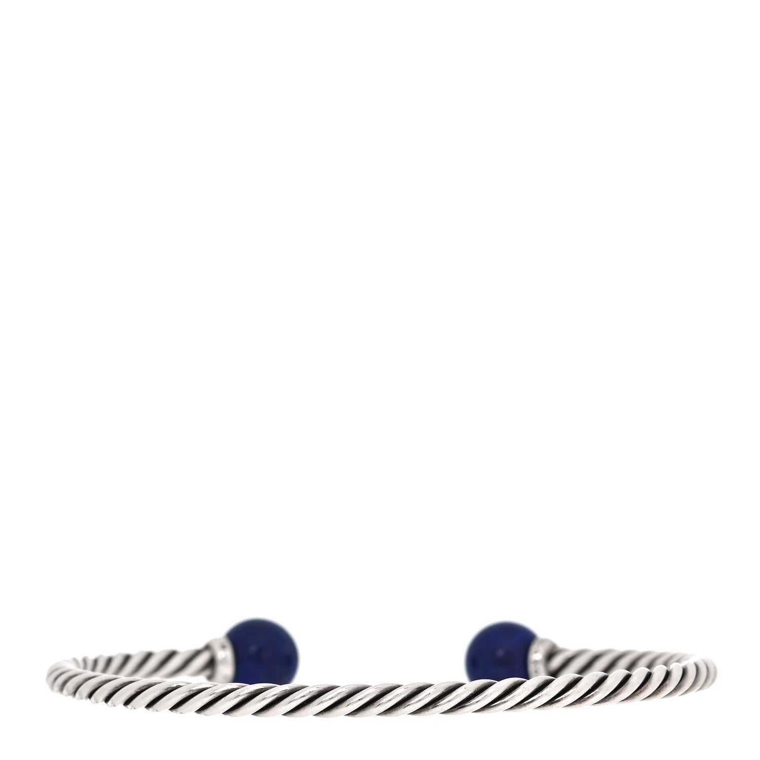 David Yurman Sterling Silver Diamond Lapis Lazuli 9mm Solari Bracelet 3 of 5