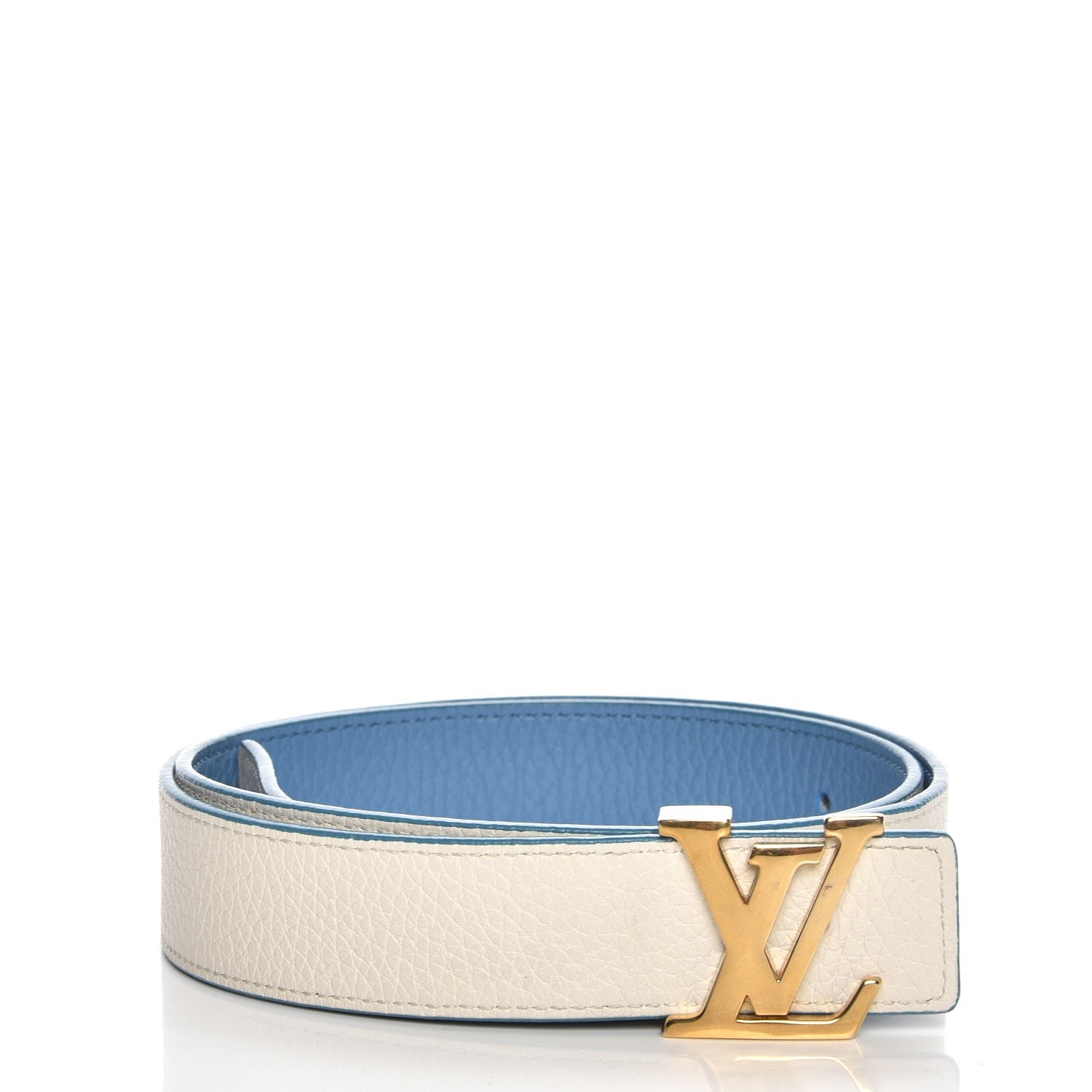 Louis Vuitton Taurillon Calfskin 30mm LV Initiales Reversible Belt 80 32 Blue 7 of 7