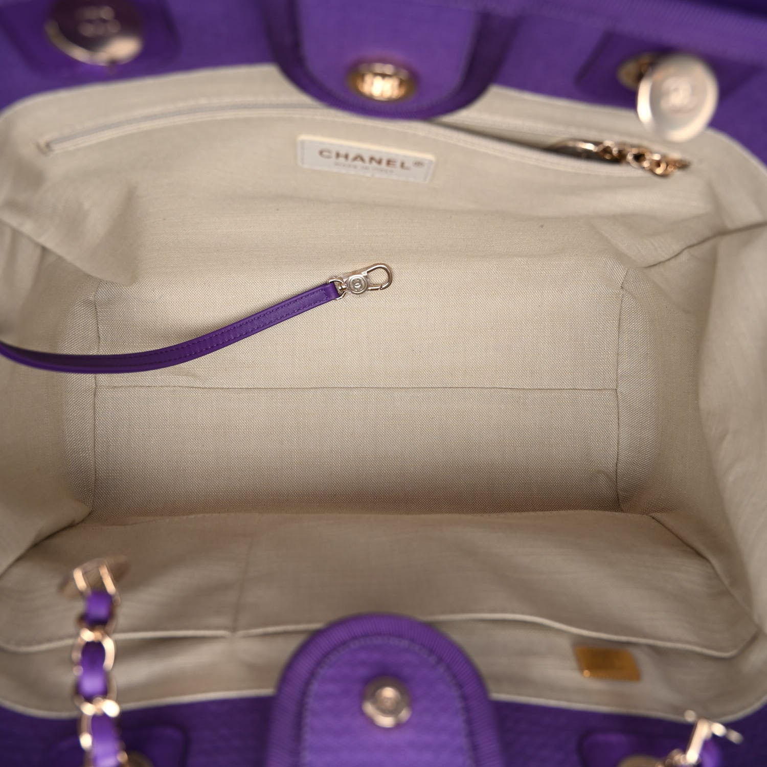 Chanel Mixed Fibers Small Deauville Tote Purple 5 of 10