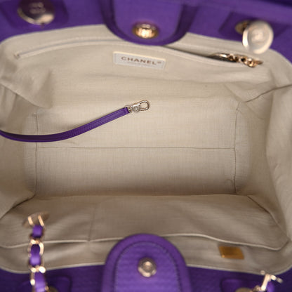 Chanel Mixed Fibers Small Deauville Tote Purple 5 of 10