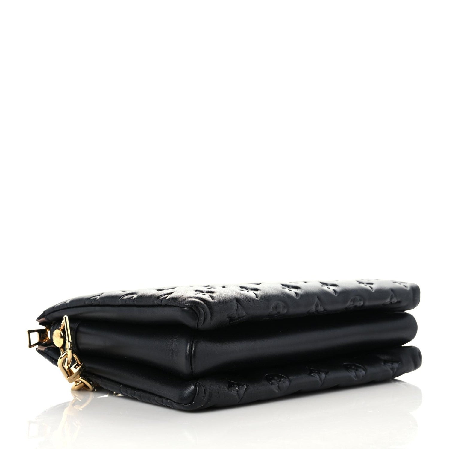 Louis Vuitton Lambskin Embossed Monogram Coussin PM Black 4 of 15