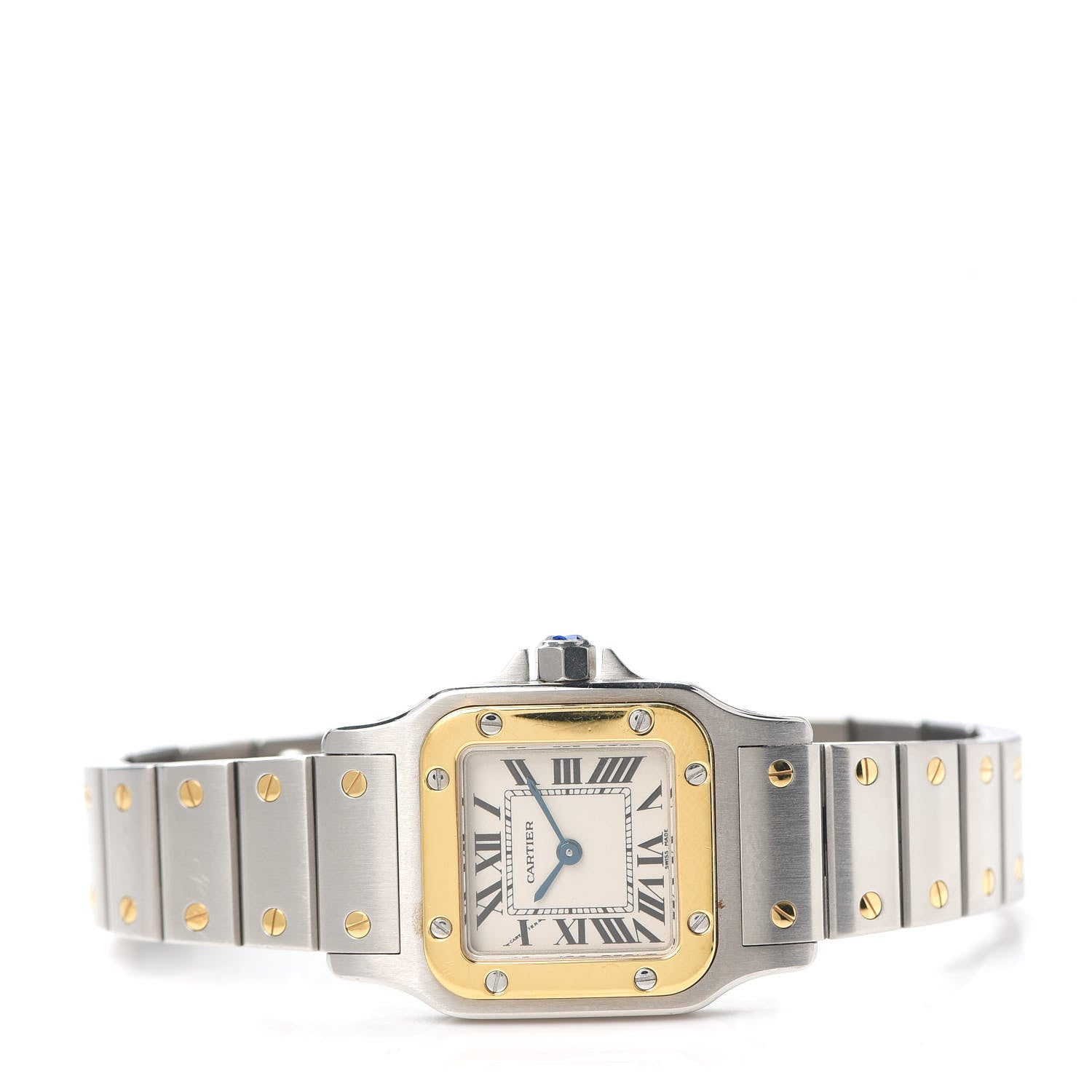 Cartier Stainless Steel 18K Yellow Gold 24mm Santos De Cartier Galbee Quartz Watch 2 of 5
