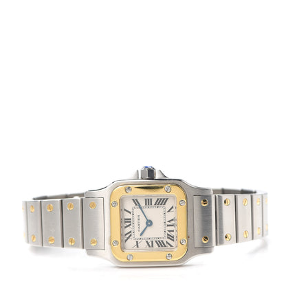 Cartier Stainless Steel 18K Yellow Gold 24mm Santos De Cartier Galbee Quartz Watch 2 of 5