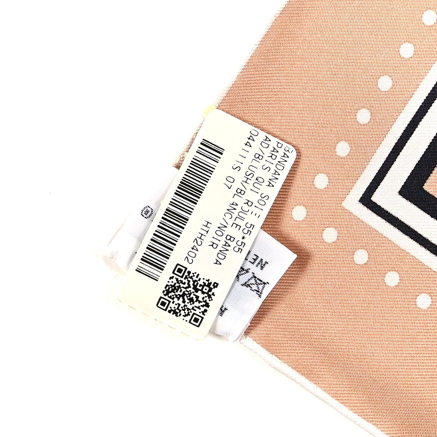 Hermes Silk Paris Qui Roule Bandana Scarf 55 Blush White Black 4 of 4