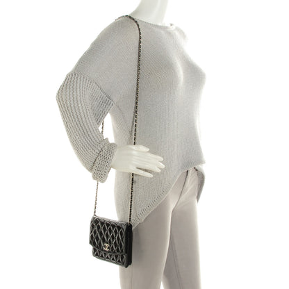 Chanel Patent Quilted Brilliant Wallet On Chain WOC Black 2 of 8