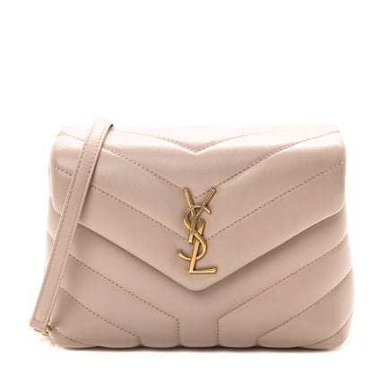 Saint Laurent Calfskin Y Quilted Monogram Toy Loulou Crossbody Bag Light Natural 1 of 10