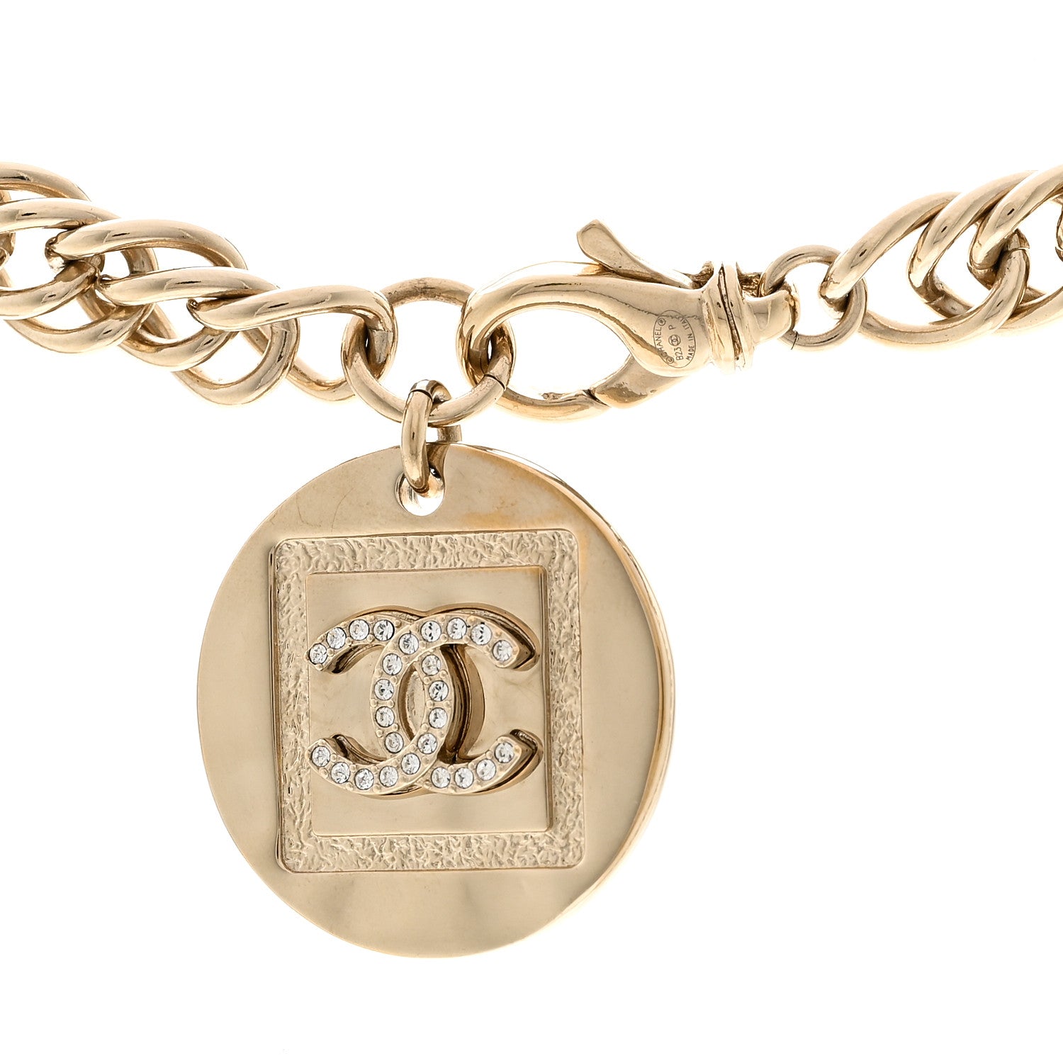 Chanel Crystal CC Chain Charm Choker Gold 5 of 6