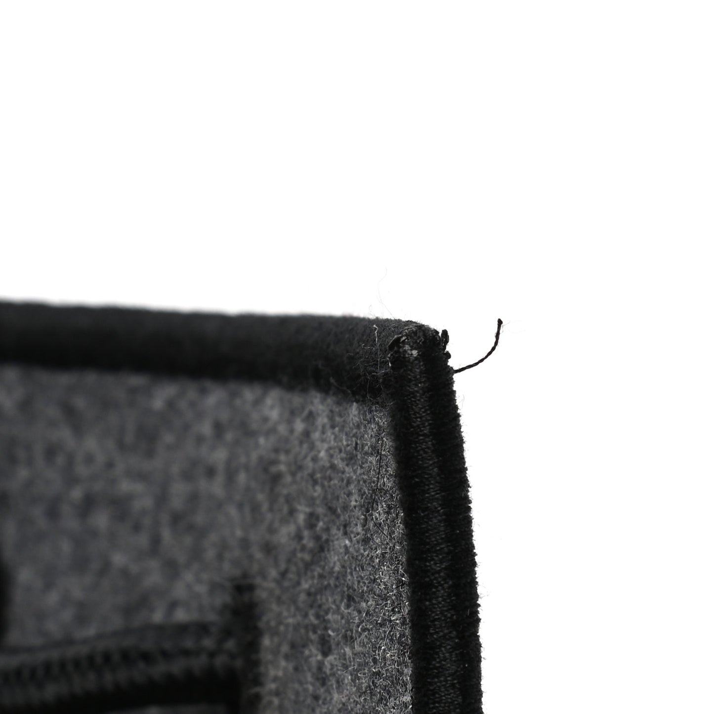 Melange Flannel Satin Logo Embroidered Threaded Edge Shopping Tote Grigio Black