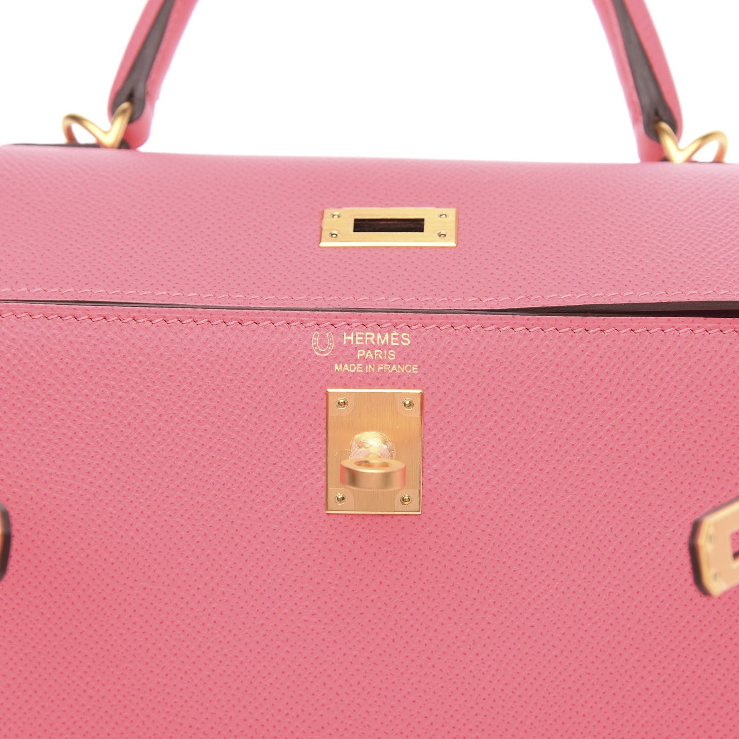 Hermes Epsom Horseshoe Kelly Sellier 28 Rose Azalee Gris Perle 7 of 10