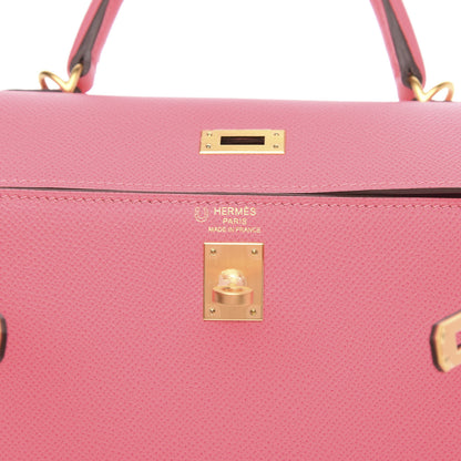 Hermes Epsom Horseshoe Kelly Sellier 28 Rose Azalee Gris Perle 7 of 10