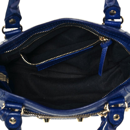 Balenciaga Chevre Gold Metallic Edge Hardware Mini City Bleu Roi 5 of 12