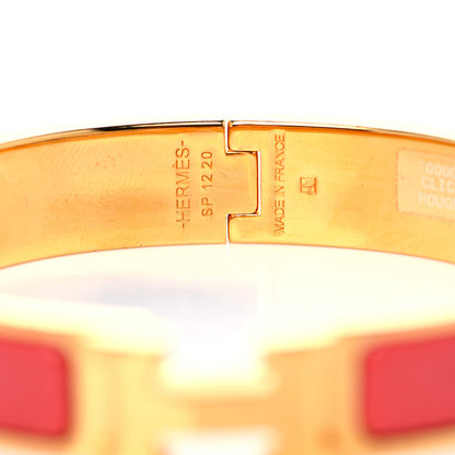 Hermes Enamel Narrow Clic Clac H Bracelet GM Rouge Corail 4 of 6