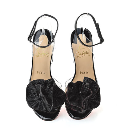 Christian Louboutin Metallic Calfskin Glitter Tonic PVC Fossiliza 100 Sandals 36 Black 5 of 9