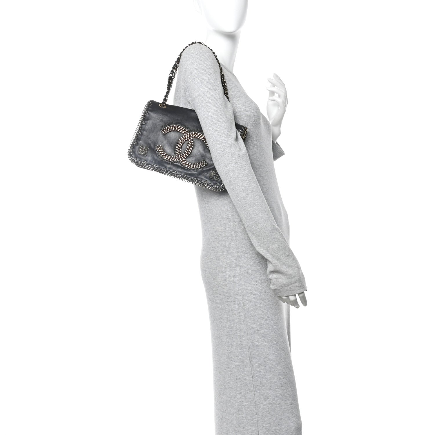 Chanel Calfskin Chain CC Byzance Flap Black 2 of 14