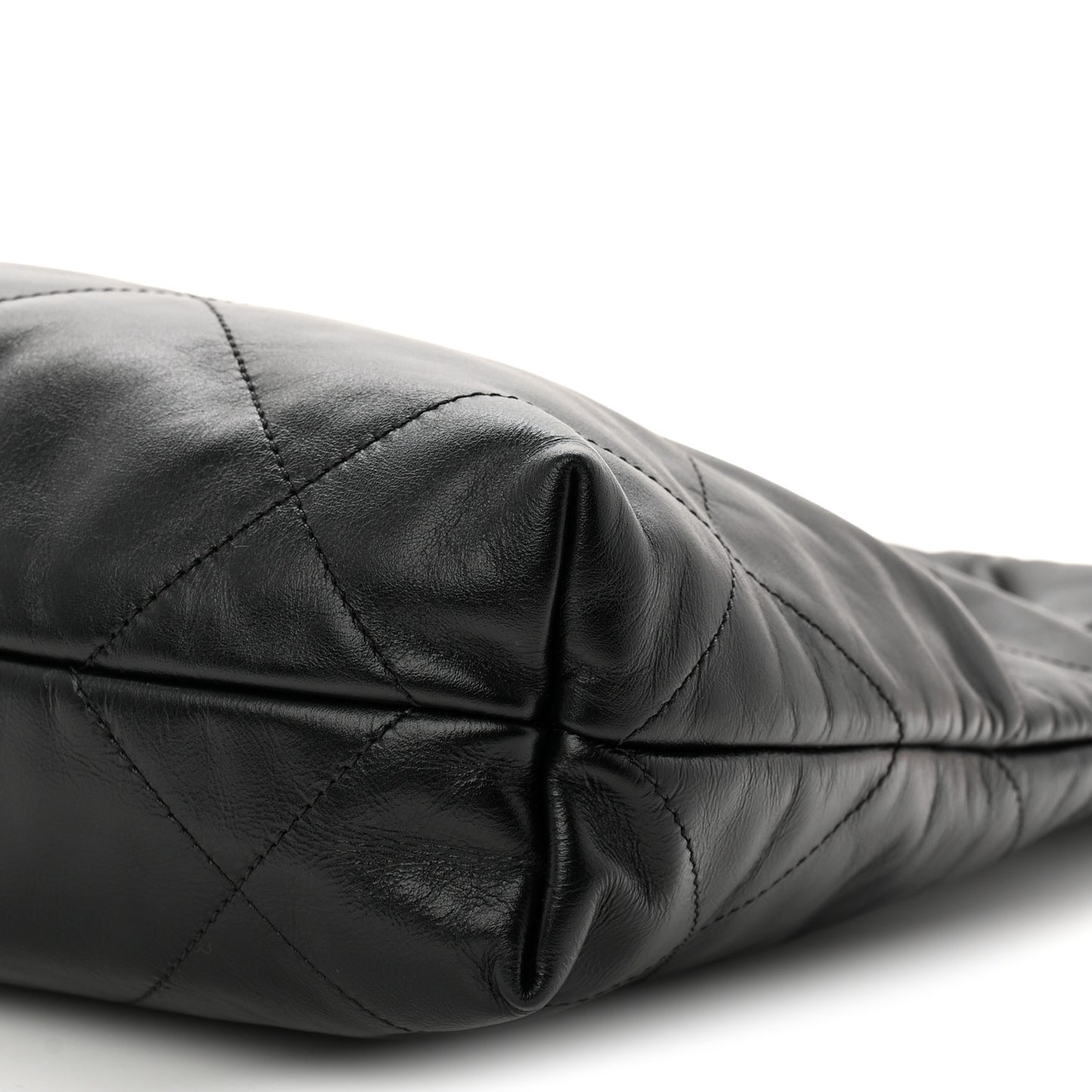 Shiny Calfskin Quilted Small Chanel 22 Black