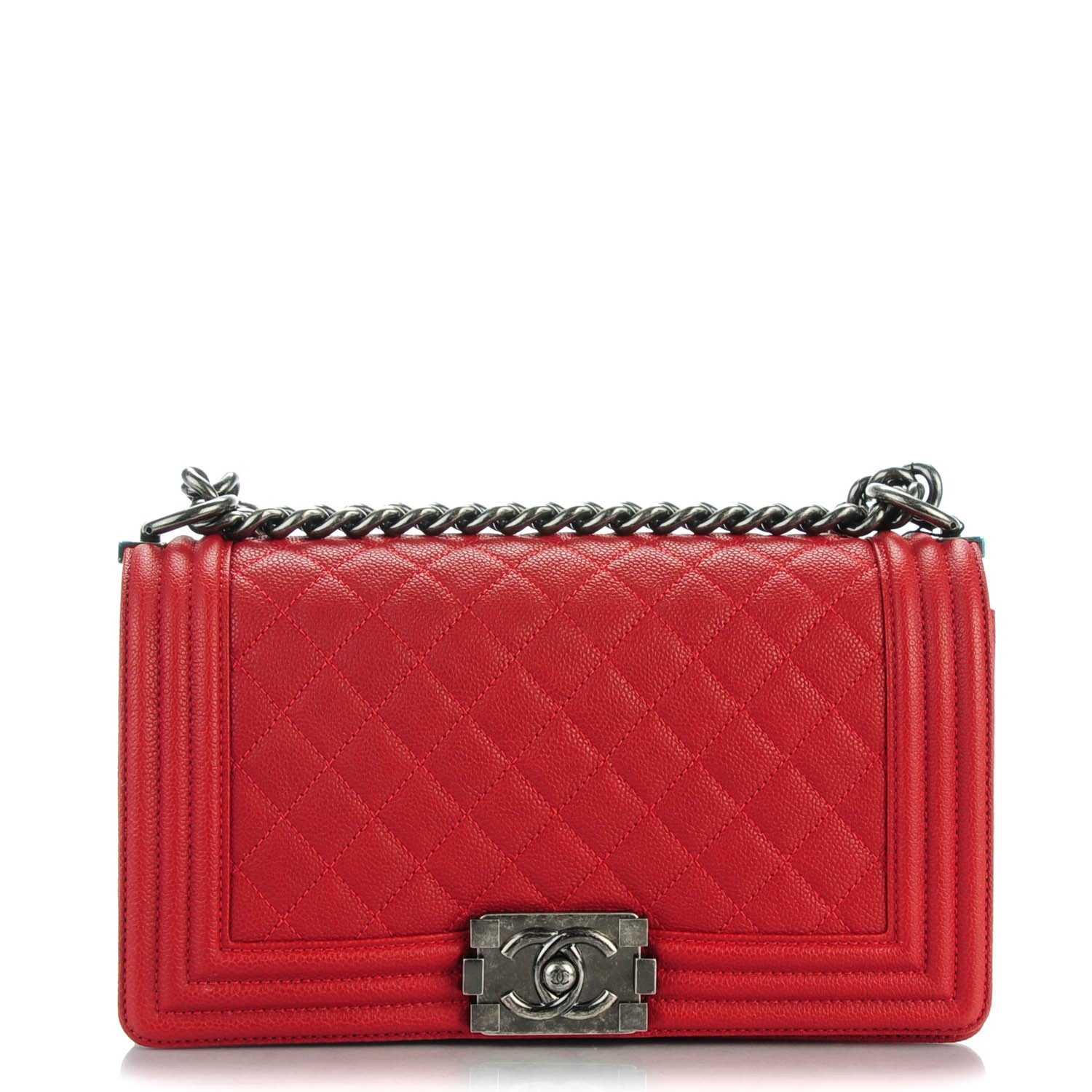 Chanel Caviar Quilted Medium Boy Flap Red 1 of 8