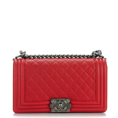 Chanel Caviar Quilted Medium Boy Flap Red 1 of 8