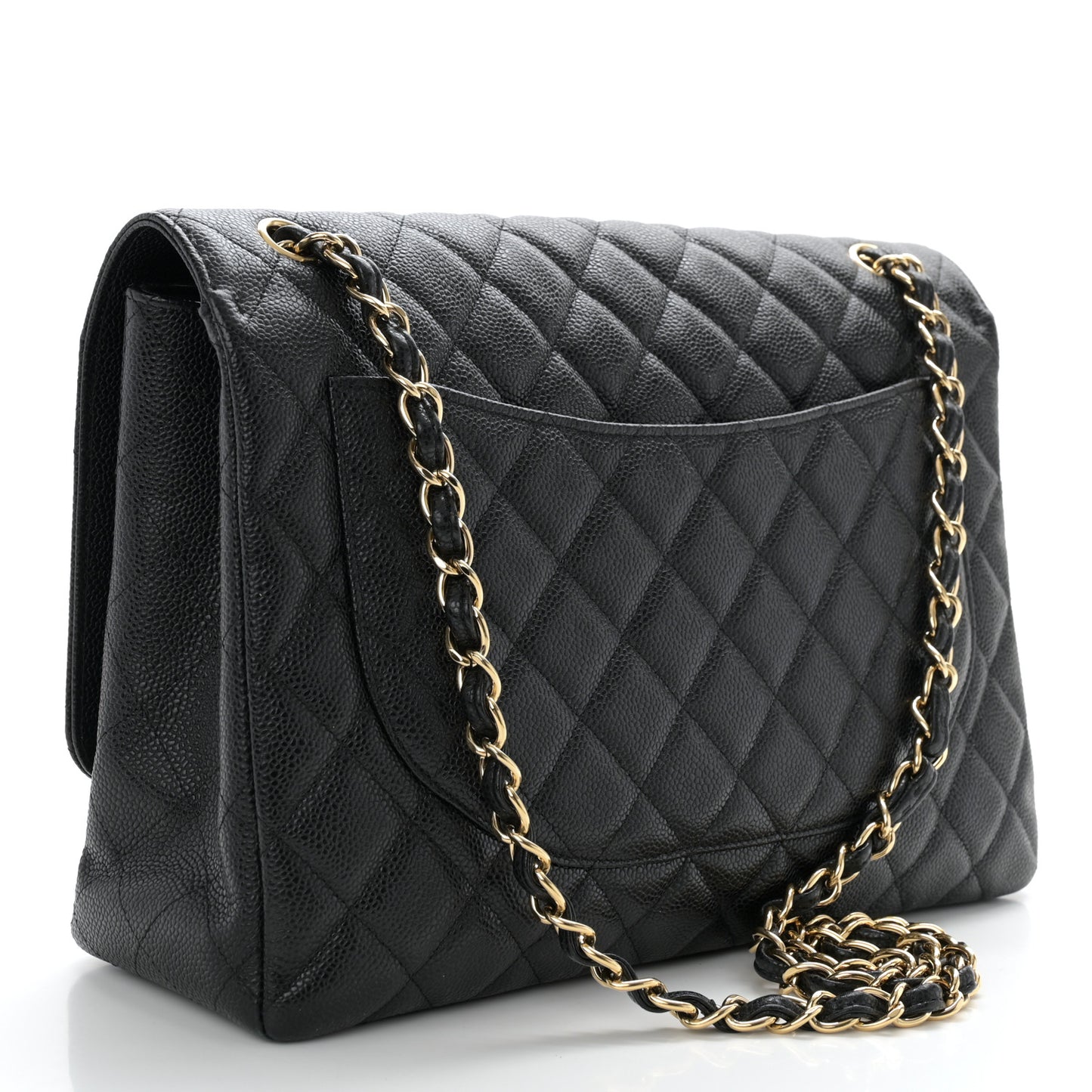 Caviar Quilted Maxi Single Flap Black