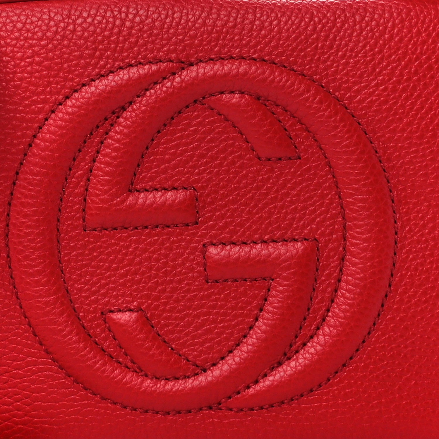 Gucci Pebbled Calfskin Small Soho Disco Bag Tabasco Red 9 of 11