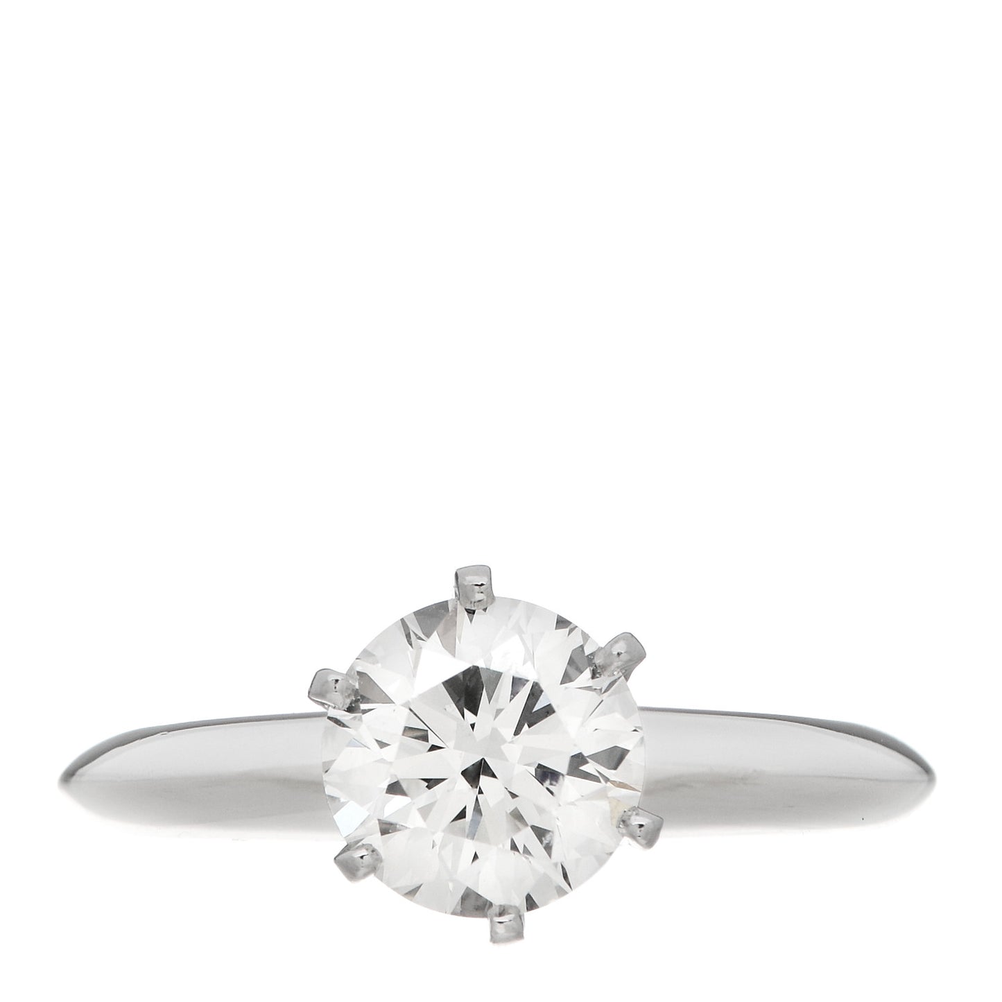 Platinum Diamond 1.37ct Solitaire Engagement Ring 52 6