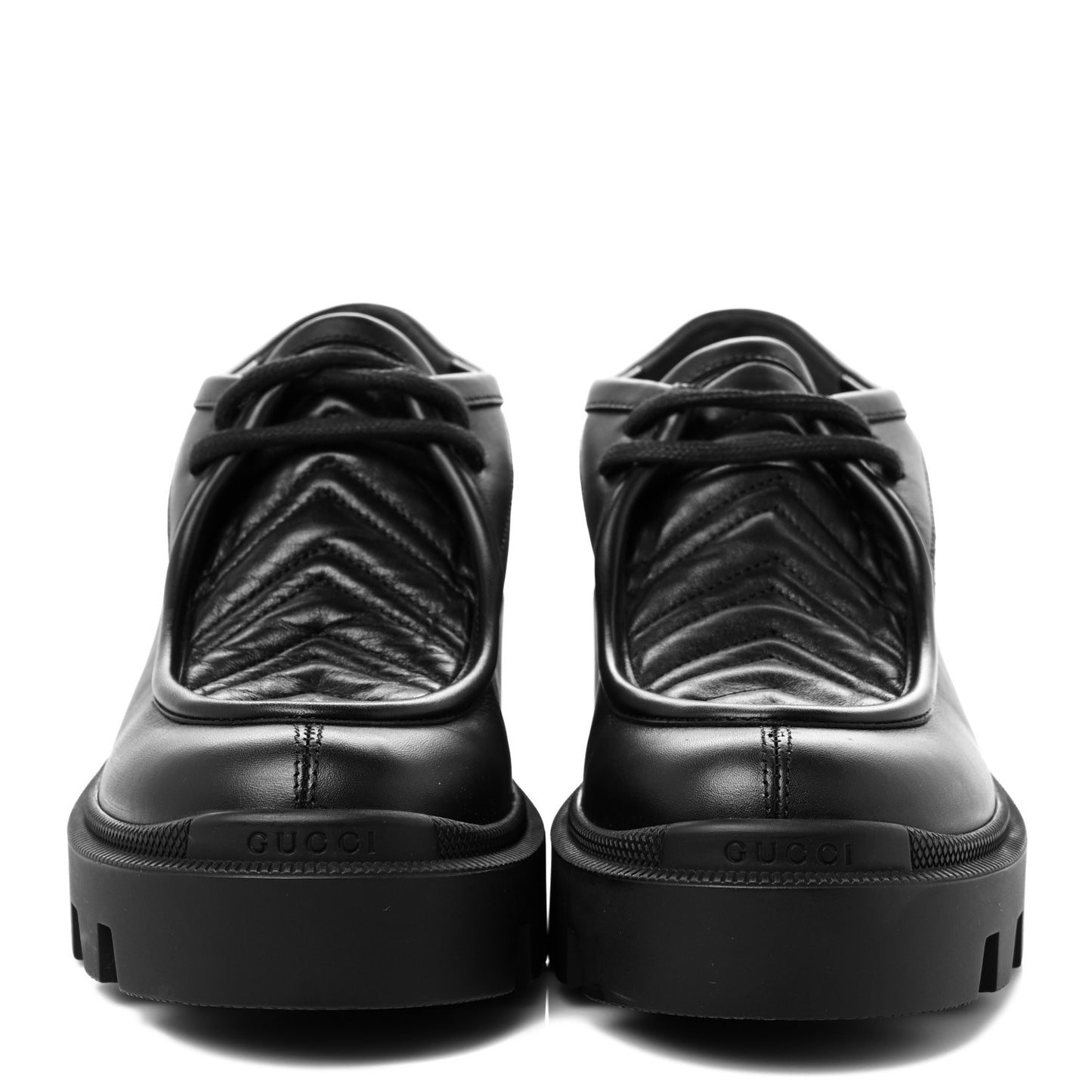 Calfskin Nappa Matelasse Lug Sole Derby Loafers 37 Black