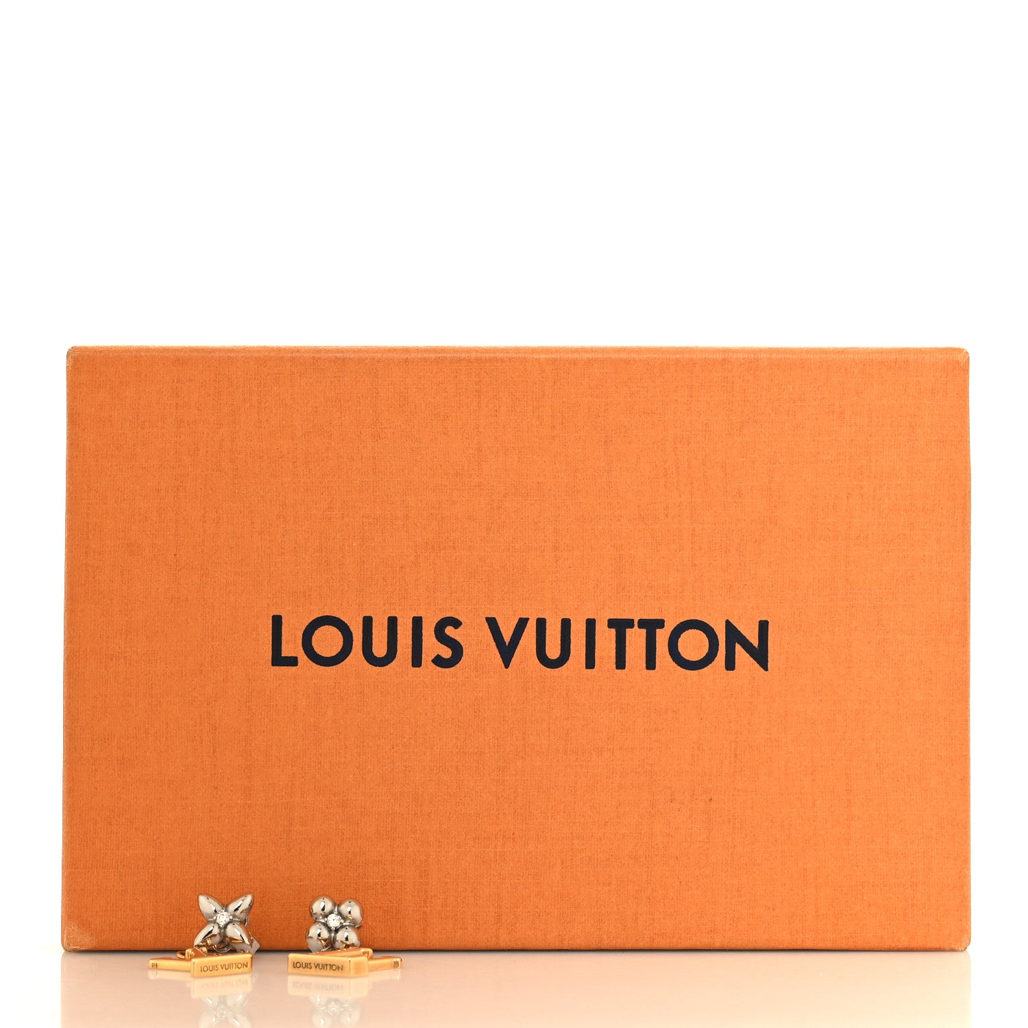 Louis Vuitton Metal Crystal LV Iconic Flower Earrings Gold Silver 6 of 6