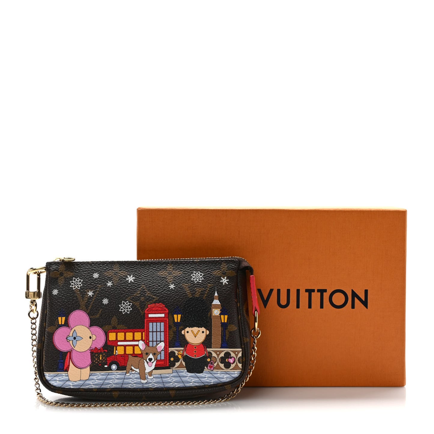 Monogram 2021 Christmas Animation London Mini Pochette Accessories Red